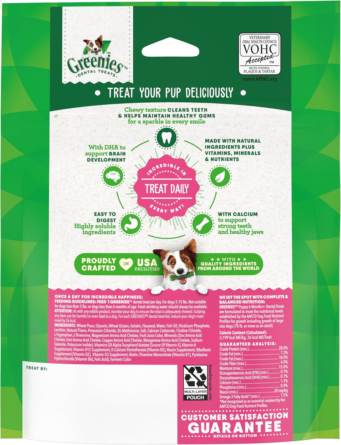 Greenies dental treats puppy 6 months 6 oz