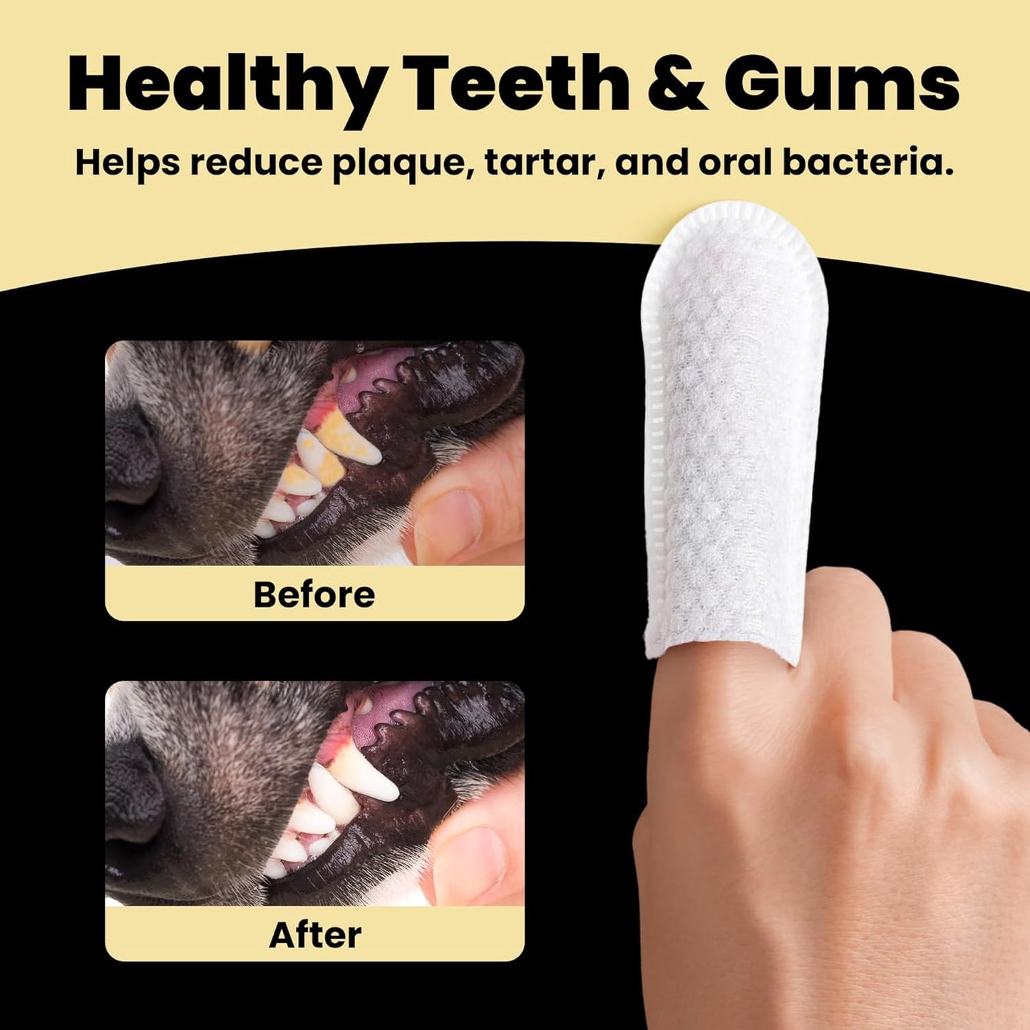 Hanu dental finger wipes dogs and cats 50 pre soaked wipes
