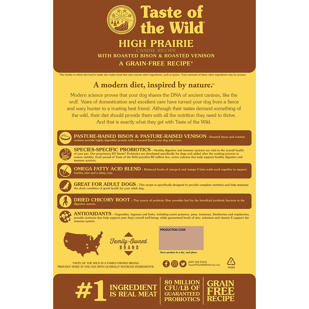 Taste of the wild canine recipe roasted bison and roasted venison
