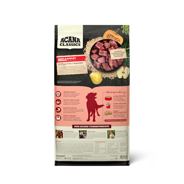 Acana classic beef and barley 32 lbs
