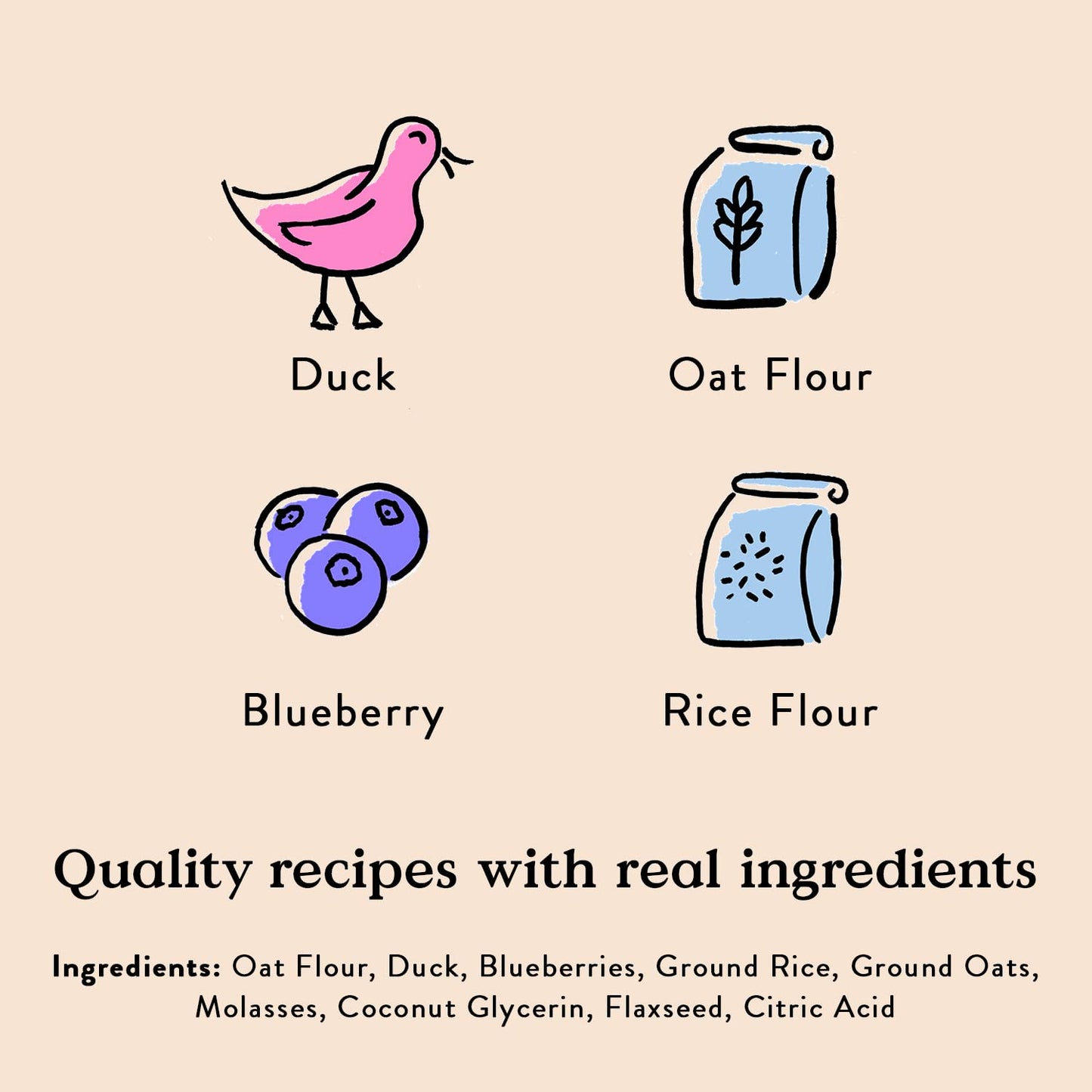 Bocce's Bakery Quack, Quack, Quack Training Treats for Dogs, Wheat-Free Dog Treats, Made with Real Ingredients, Baked in The USA, All-Natural & Low Calorie Training Bites, Duck & Blueberry, 6 oz