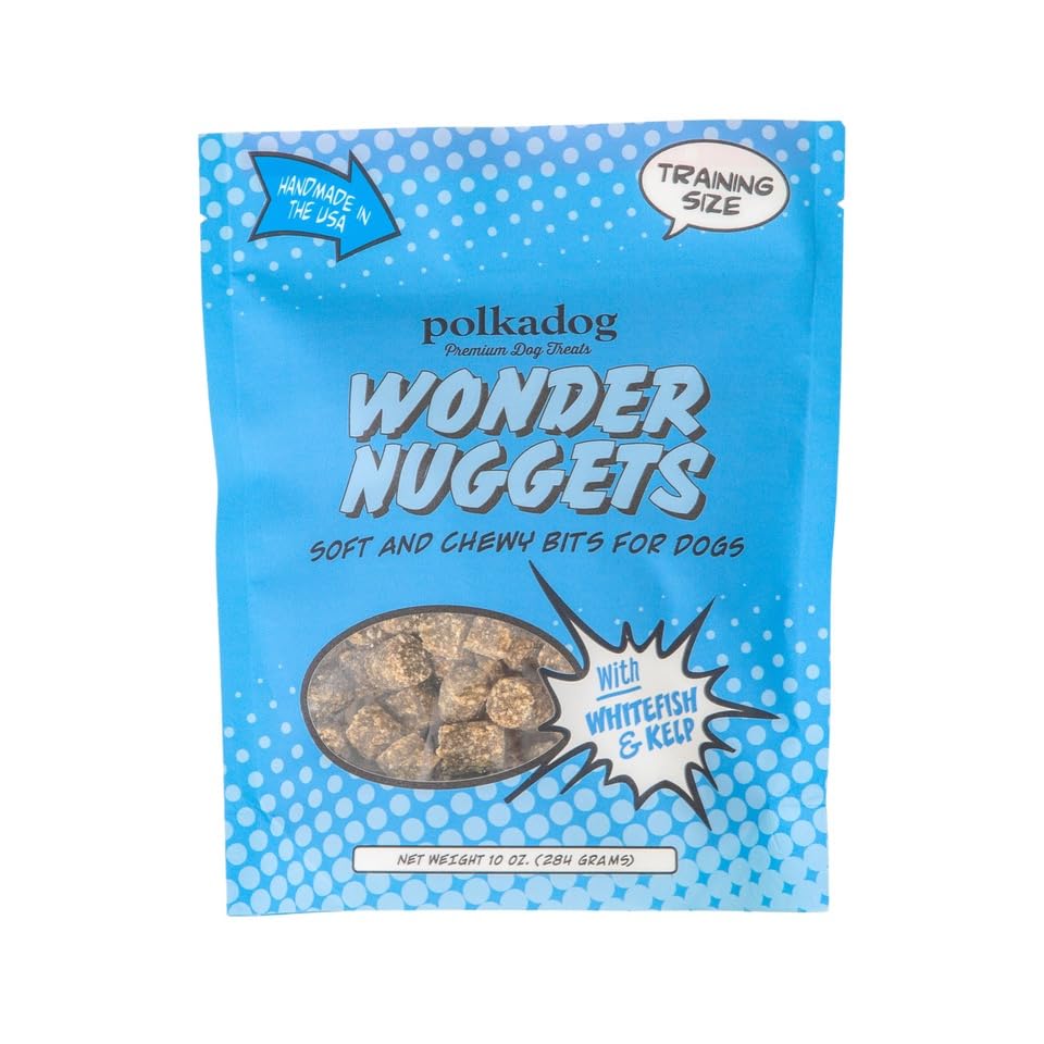 Polkadog Whitefish & Kelp Wonder Nuggets Dog Treats – All-Natural Pet Training Treats for Dogs – Healthy, Handmade Puppy Snacks – Bite-Sized, Soft, Chewy Treats for Pets – 10 oz