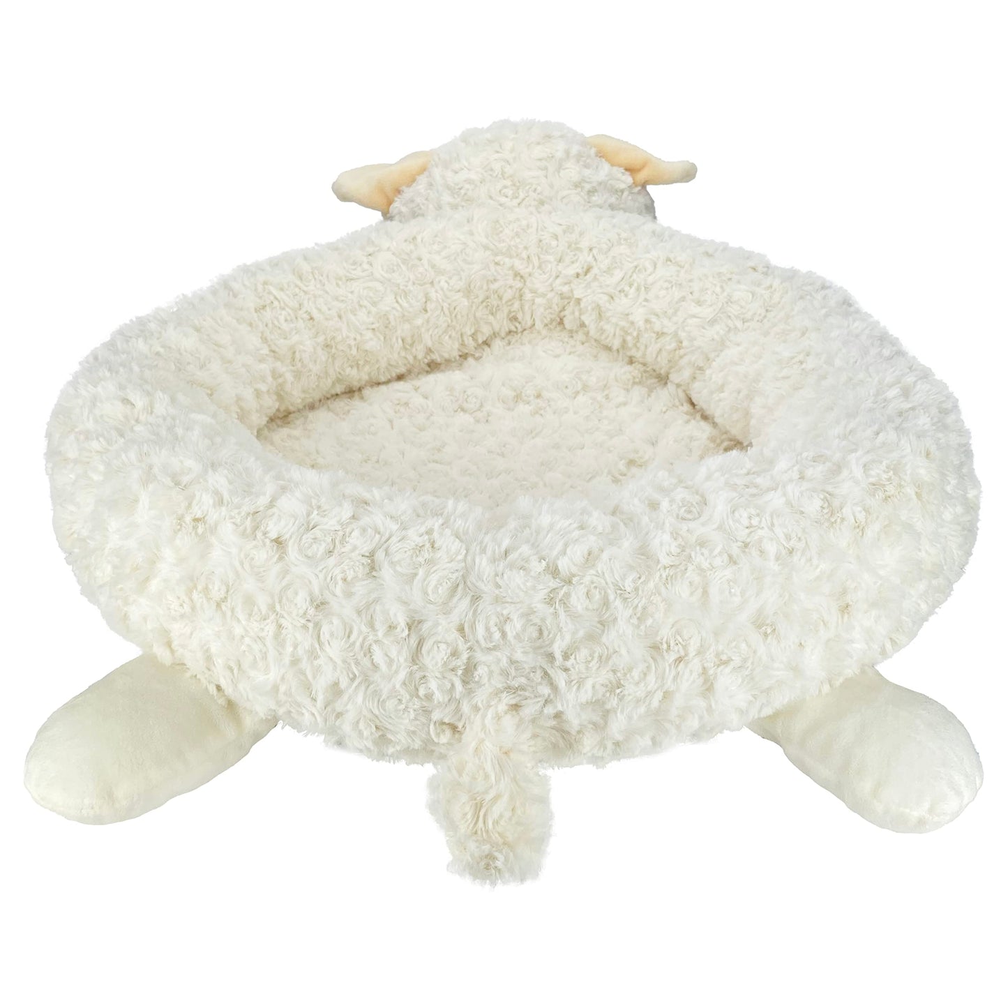 Multipet Lamb Chop Bed for Dogs, white, 27.0"L x 18.5"W x 5.5"Th