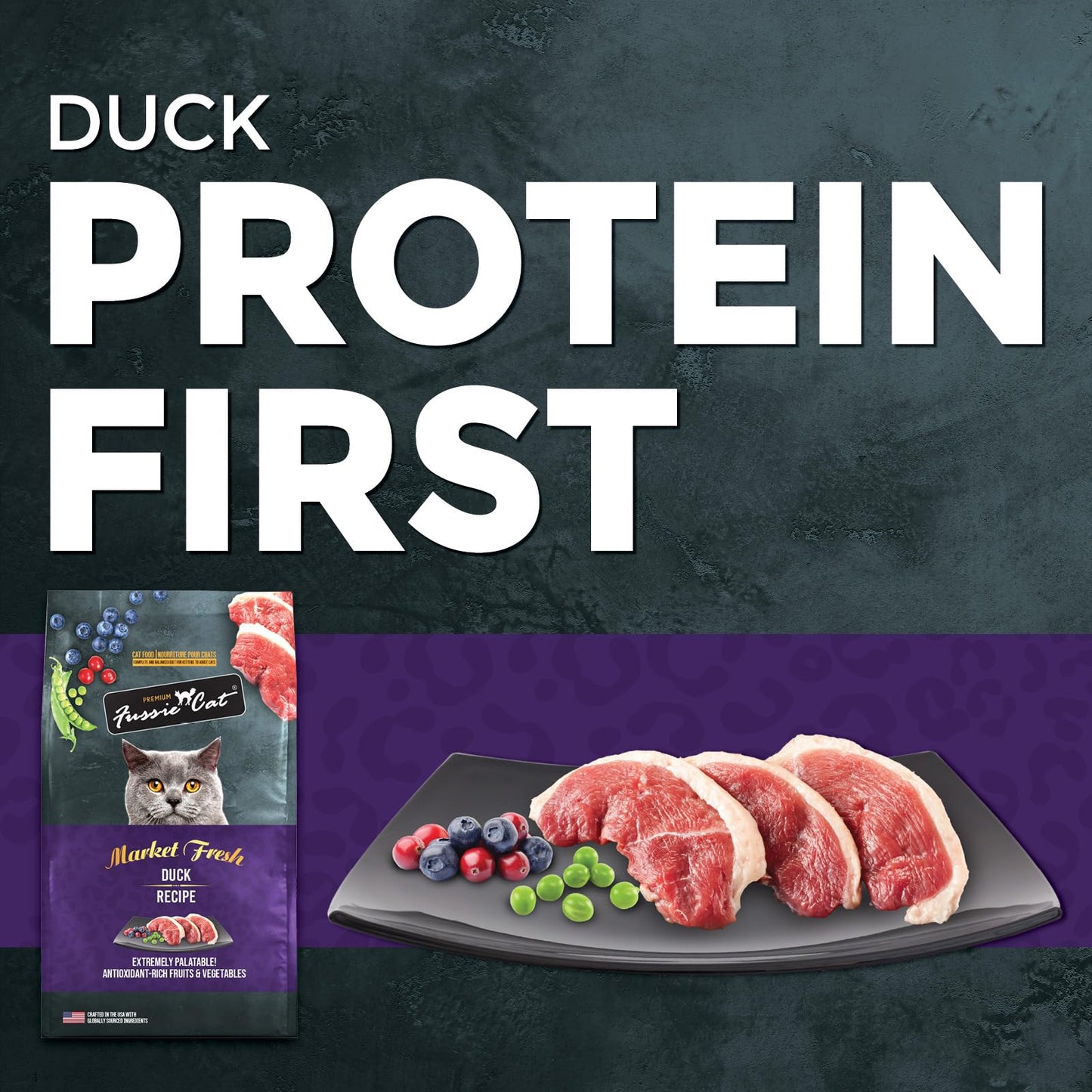 Fussie Cat Market Fresh Duck Recipe, Dry Cat Food, 3.5lb Bag