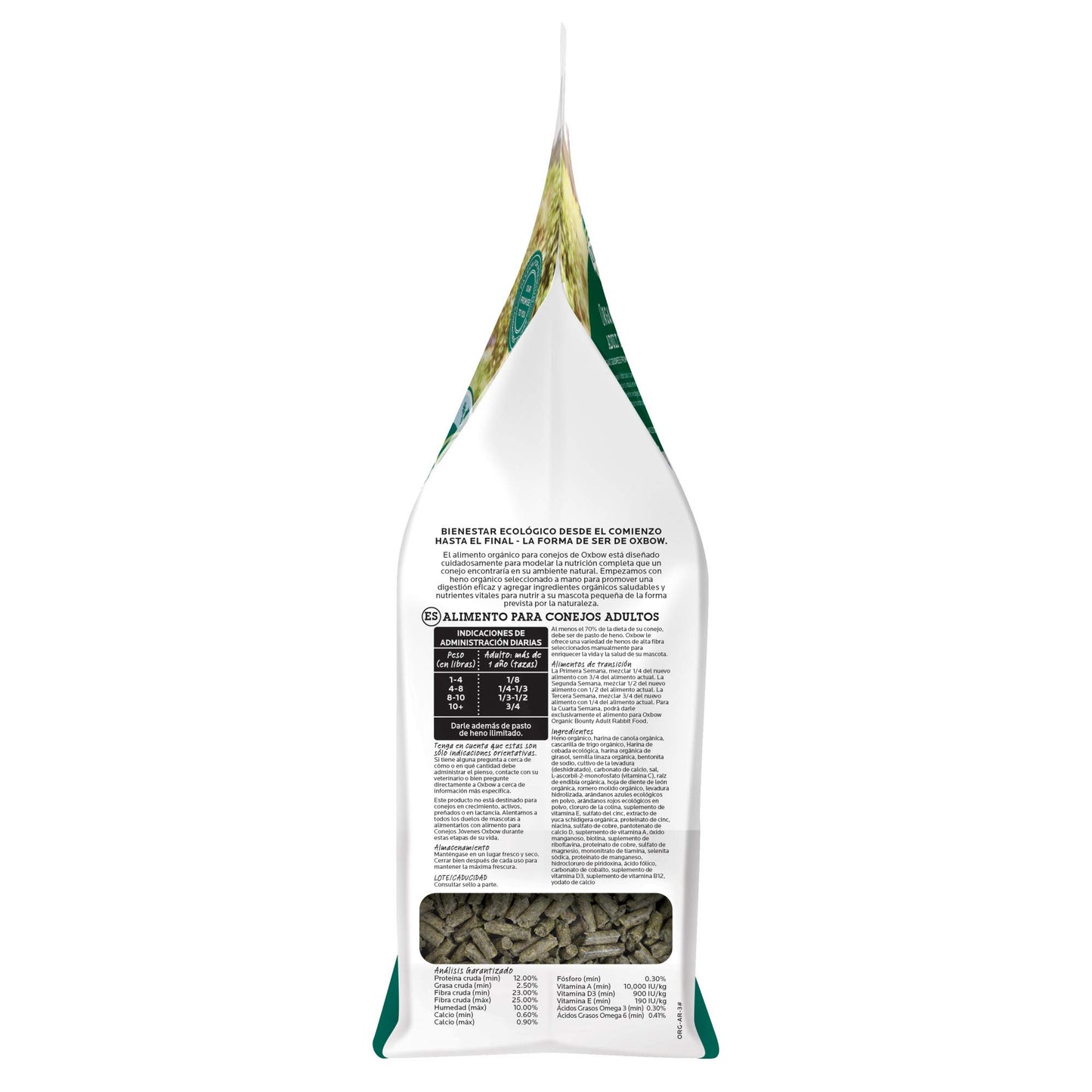 Oxbow Animal Health Organic Bounty Adult Rabbit Food - All Natural Rabbit Pellets - 3 lb.