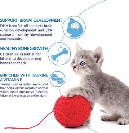 INABA Churu for Kittens, Grain-Free Creamy, Purée Lickable Cat Treats with DHA, EPA, Vitamin E & Taurine, 0.5 Ounces Each, 4 Tubes (1 Pack), Tuna Recipe