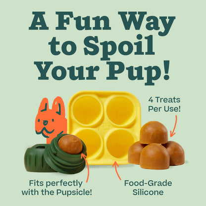 WOOF Pupsicle Treat Tray Mold, Large 25-75lbs, Silicone Molds for Dog Treats, Dishwasher Safe, Reusable Treat Tray, Freeze Refill Treats For The Pupsicle Toy