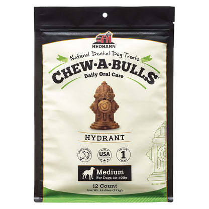 Redbarn Chew-A-Bulls (Size: Medium, Shape: Hydrant, 12-Count (Pack of 1))