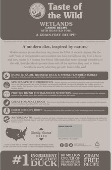 Taste of the wild grain free wetlands canine recipe roasted fowl 5lb dry dog food