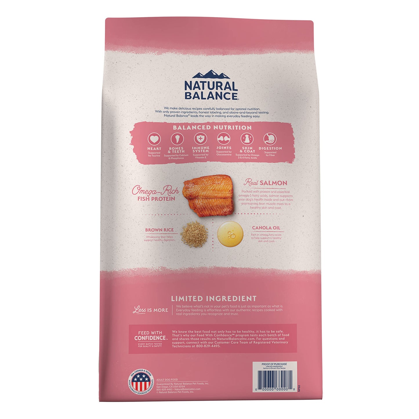 Natural Balance Limited Ingredient Adult Dry Dog Food with Healthy Grains, Salmon & Brown Rice Recipe, 4 Pound