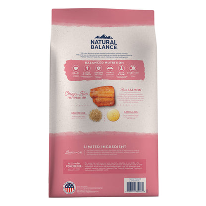 Natural Balance Limited Ingredient Adult Dry Dog Food with Healthy Grains, Salmon & Brown Rice Recipe, 4 Pound