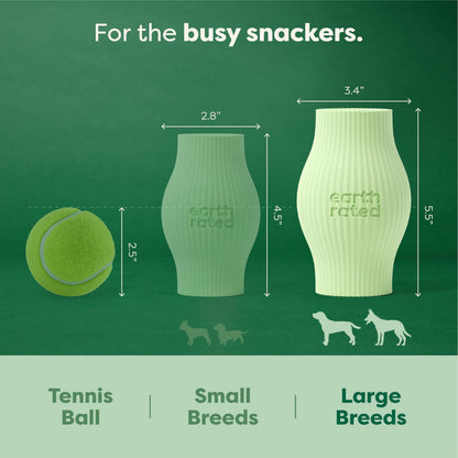 Earth Rated Treat Dispensing Dog Toys, Enrichment Toy for Adult and Puppy Dogs, Slow Feeder, Dishwasher and Freezer-Safe, Natural Rubber, Large, Green