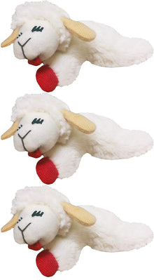 Multipet Lamb Chop Plush Cat Toy with Catnip, 4 In.