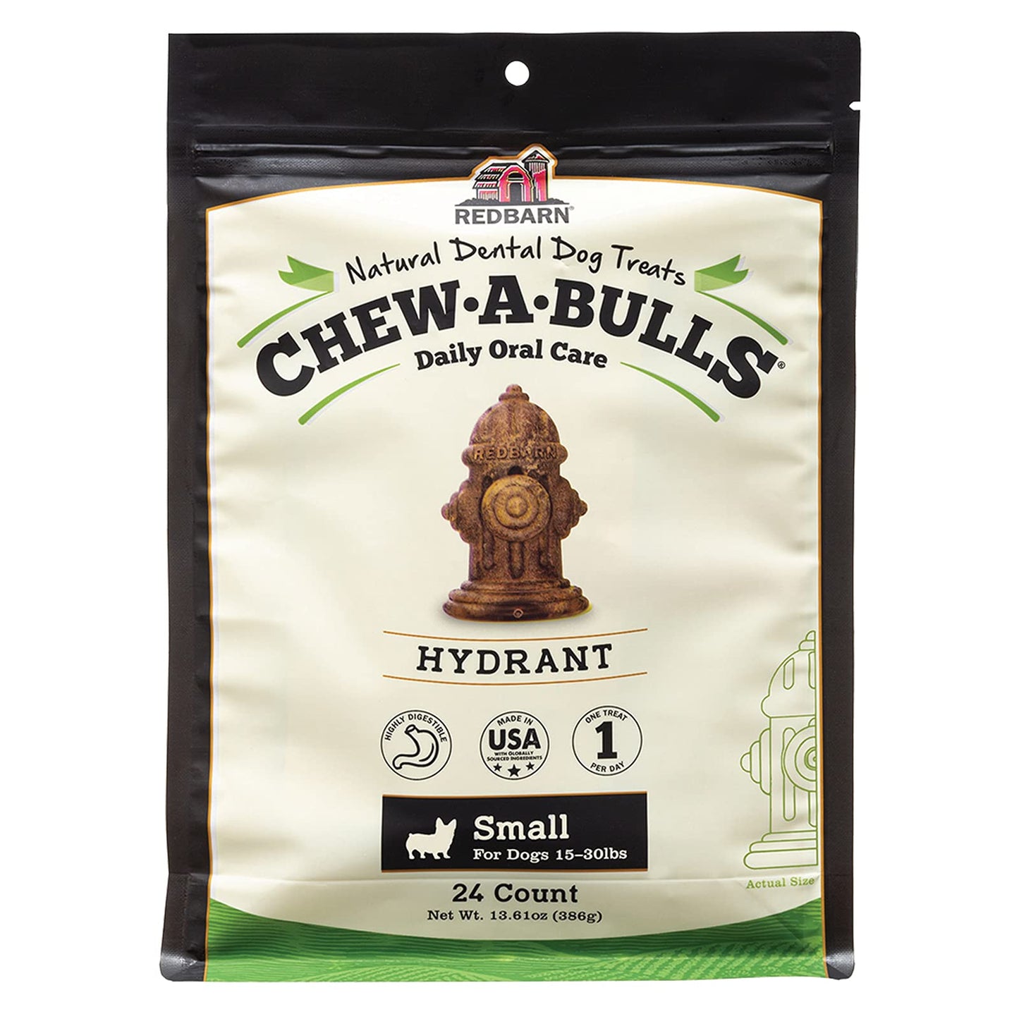 Redbarn Chew-A-Bulls (Size: Small, Shape: Hydrant, 24-Count