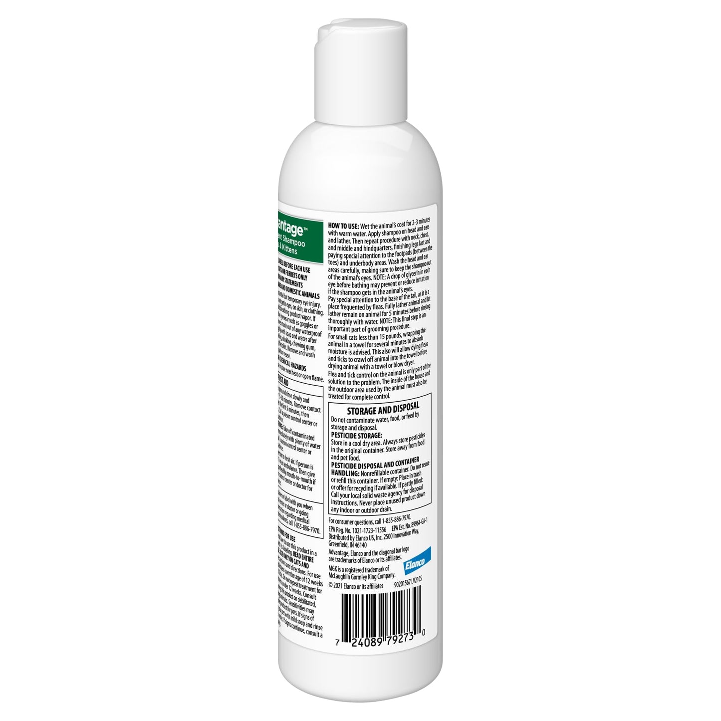 Advantage Cat Flea & Tick Shampoo for Kittens & Adult Cats | Kills Fleas & Ticks | 8 oz.