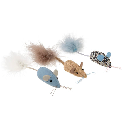 SmartyKat Instincts 3-Pack Catnip Caravan Mice Plush Cat Toys, Contains Catnip & Silvervine - Multicolor