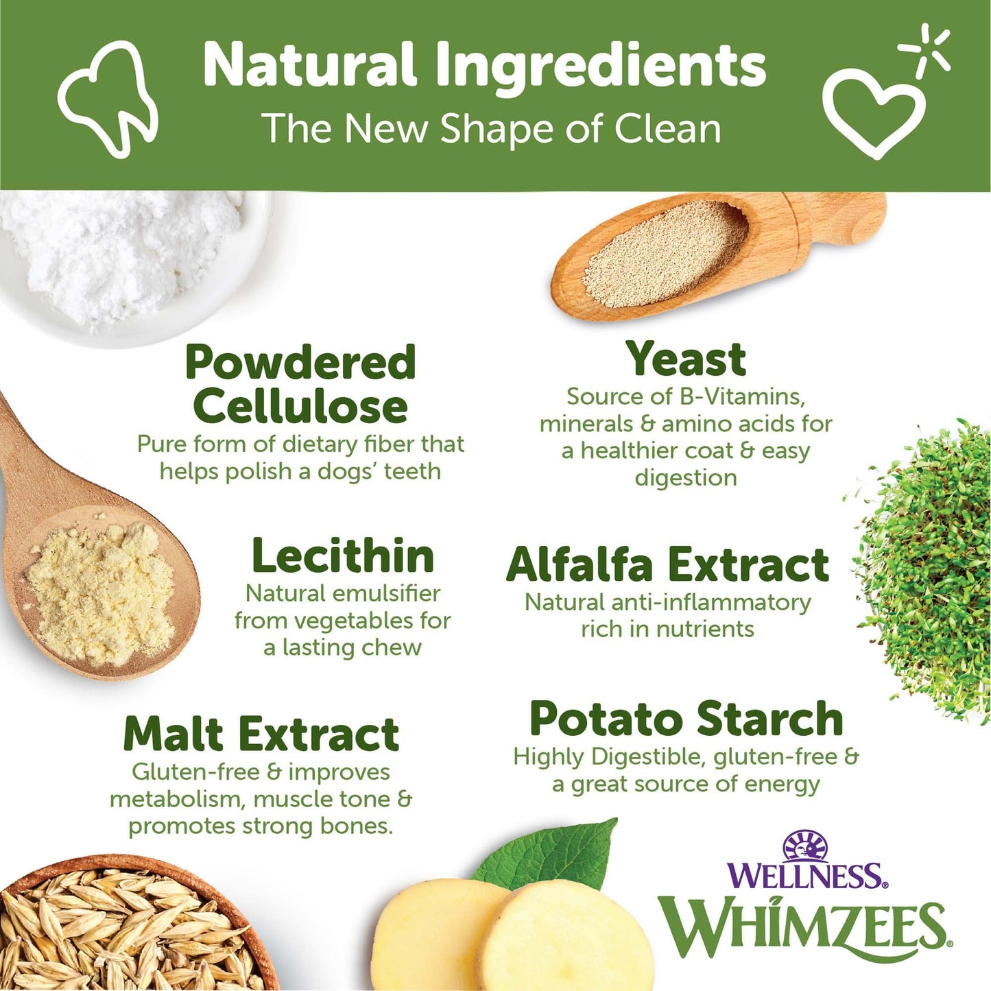 Whimzees Wellness Brushzees Dog Dental Treats, Natural Chews, Large Size Stick, (6 Count)