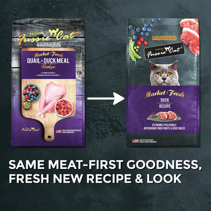 Fussie Cat Market Fresh Duck Recipe, Dry Cat Food, 3.5lb Bag