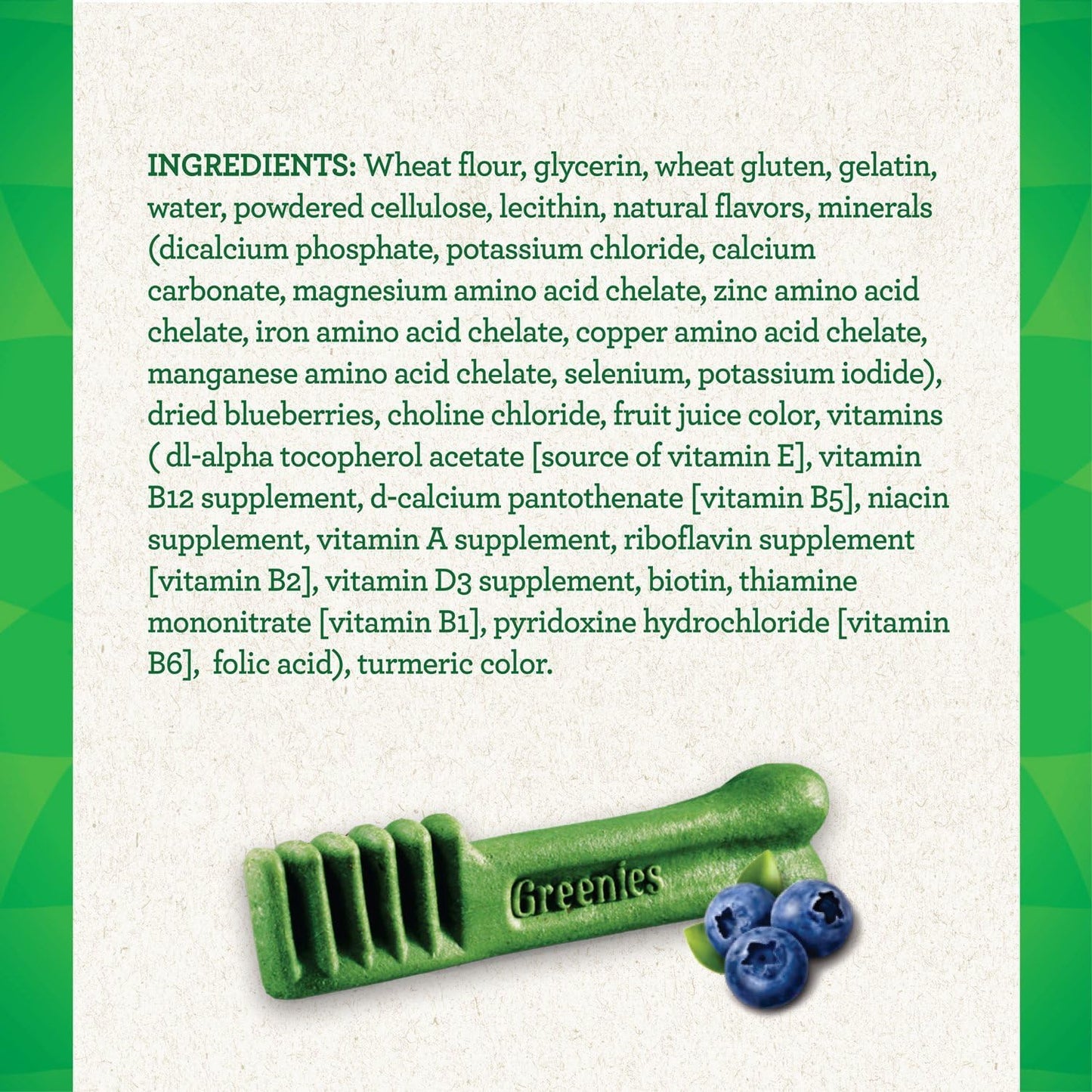 Greenies Bursting Blueberry Dog Dental Treat Regular Size 12 Count