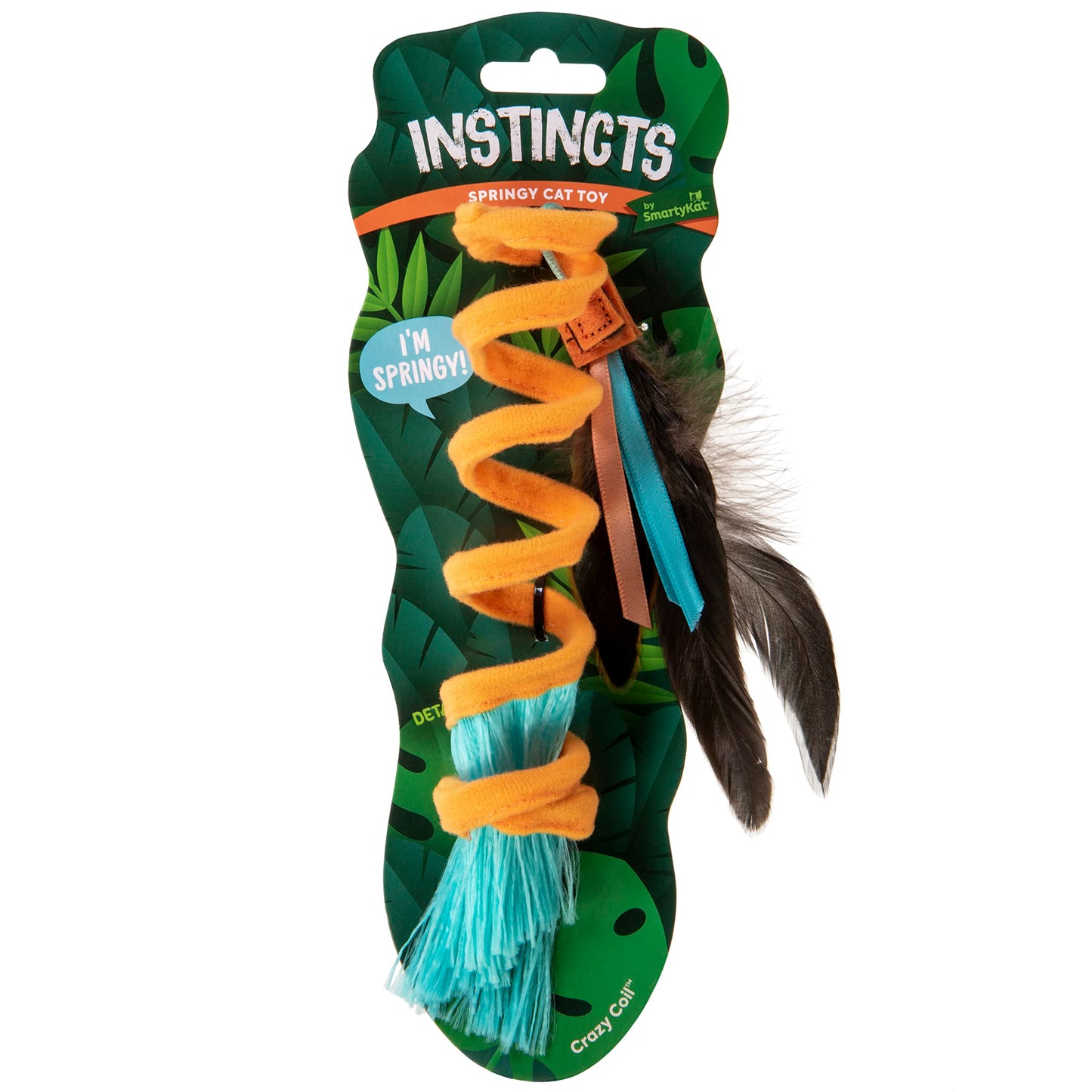 SmartyKat Instincts Crazy Coil Spring Fringe Cat Toy - Orange, One Size