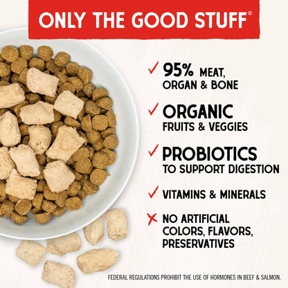 Stella & Chewy's Freeze Dried Raw Surf & Turf Meal Mixer – Dog Food Topper for Small & Large Breeds – Grain Free, Protein Rich Recipe – 8 oz Bag