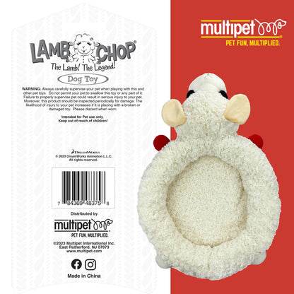 Multipet Lamb Chop Bed for Dogs, white, 27.0"L x 18.5"W x 5.5"Th