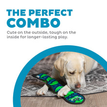 Outward Hound Durablez Tough Plush Squeaky Dog Toy, Snake, Blue, Large