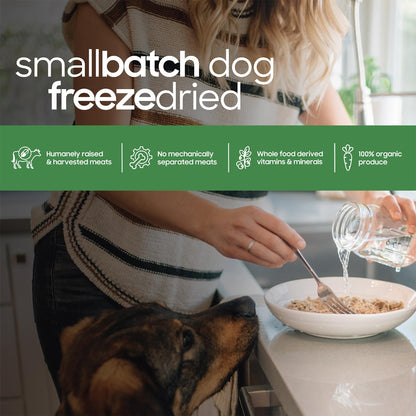 smallbatch Pets Freeze-Dried Premium Raw Food Diet for Dogs, Pork Recipe, 14 oz, Made in The USA, Organic Produce, Humanely Raised Meat, Hydrate and Serve Patties, Single Source Protein, Healthy