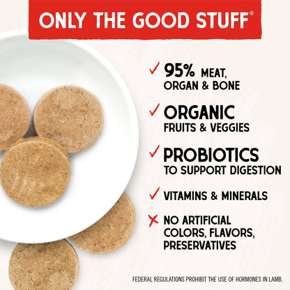 Stella & Chewy's Freeze Dried Raw Dinner Patties – Grain Free Dog Food, Protein Rich Dandy Lamb Recipe – 25 oz Bag