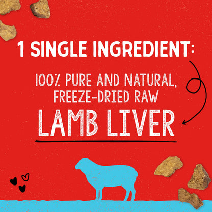 Stella & Chewy's Freeze-Dried Raw Single Ingredient Lamb Liver Treats, 3 oz. Bag