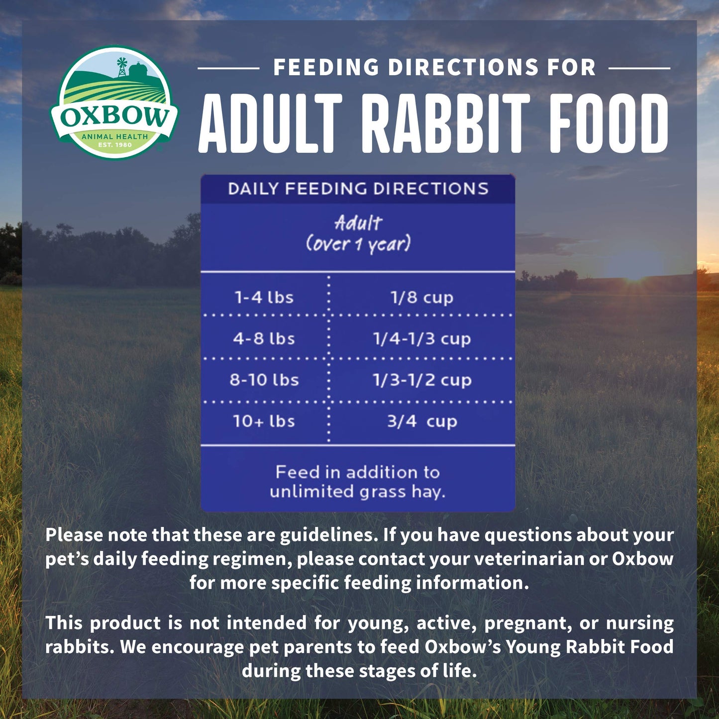 Oxbow Animal Health Organic Bounty Adult Rabbit Food - All Natural Rabbit Pellets - 3 lb.