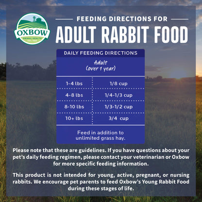 Oxbow Animal Health Organic Bounty Adult Rabbit Food - All Natural Rabbit Pellets - 3 lb.