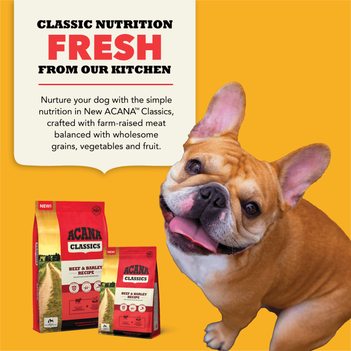Acana classic beef and barley 32 lbs