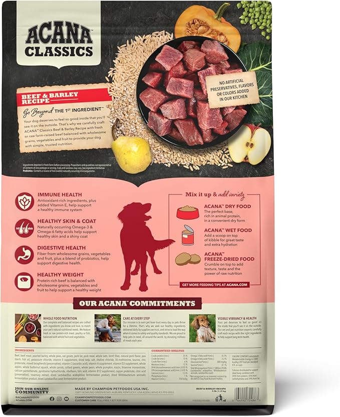 Acana classics beef and barley recipe