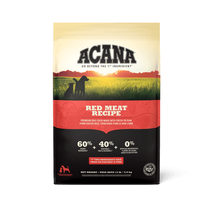 Acana red meat recipe dog food 32lbs