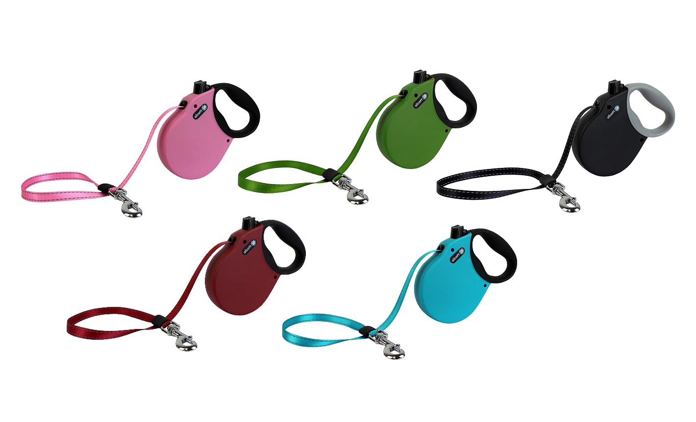 Alcott Adventure Retractable Reflective Belt Leash, 16' Long, Small for Dogs Up to 45 lbs, Red with Black Soft Grip Handle,RLSH AA SM RD