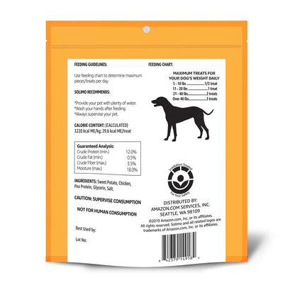 Amazon Brand - Solimo Sweet Potato & Chicken Jerky Dog Treats, 2 pound (Pack of 1)