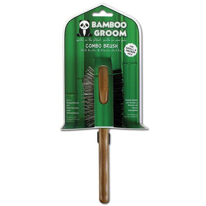 Bamboo groom oval bristle brush small medium pets