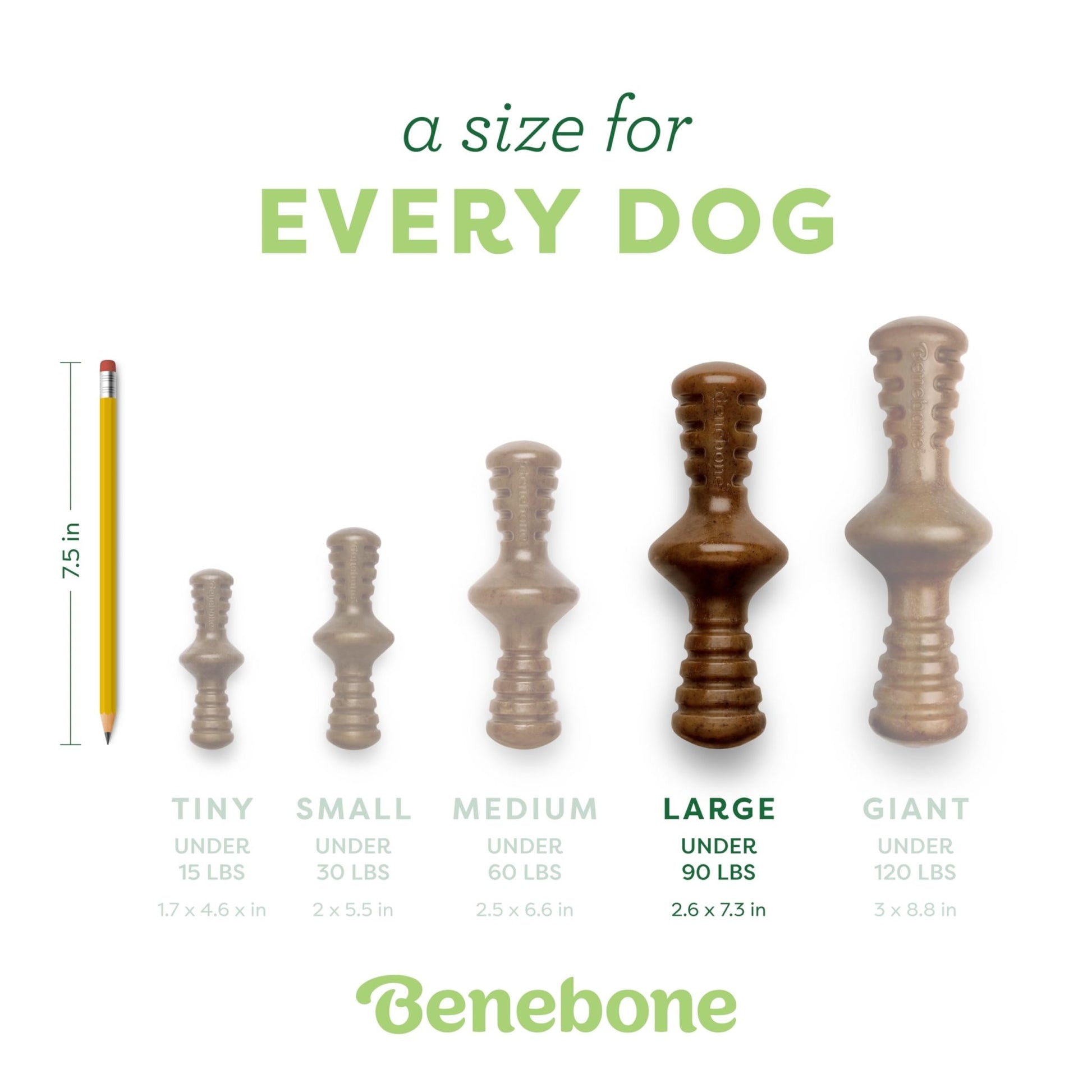 Benebone Zaggler Rolling Dog Chew Toy for Aggressive Chewers, Real Bacon, Made in USA, Large