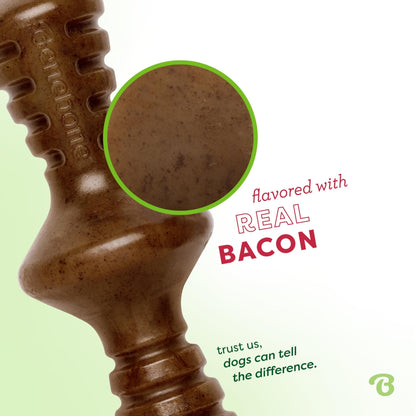 Benebone Zaggler Rolling Dog Chew Toy for Aggressive Chewers, Real Bacon, Made in USA, Large