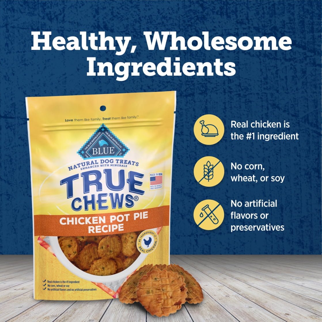 Blue buffalo dog treats true chews chicken pot pie recipe 12 oz