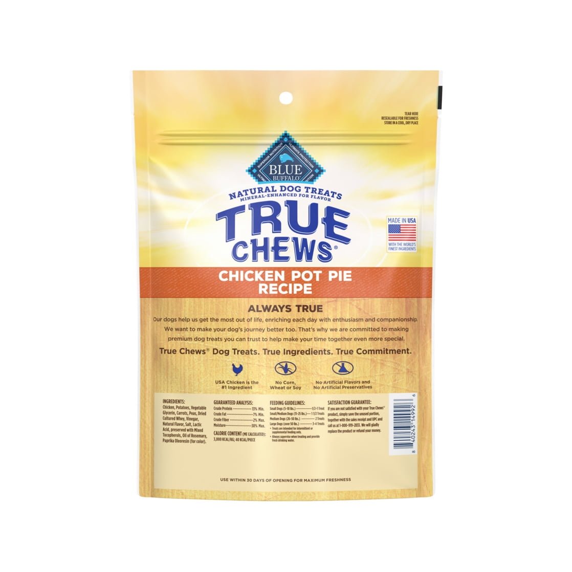 Blue buffalo dog treats true chews chicken pot pie recipe 12 oz
