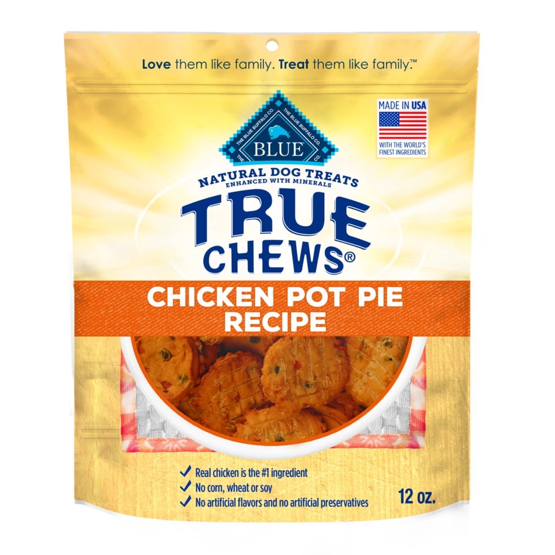 Blue buffalo dog treats true chews chicken pot pie recipe 12 oz
