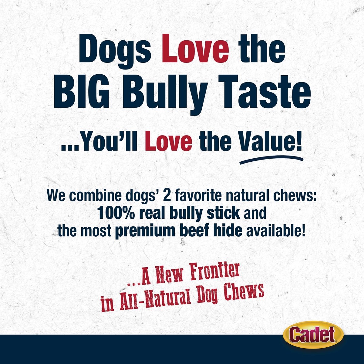 Cadet Bully Hide Sticks for Small, Medium and Large Dogs – All - Natural Beef Pizzle, High Protein, Low Fat, Long - Lasting, Grain & Rawhide - Free Dog Chews for Aggressive Chewers, Small (9 Count) - 768303705557
