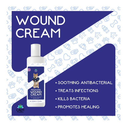 Calm paws remedies recovery wound cream for dogs 4oz bottle