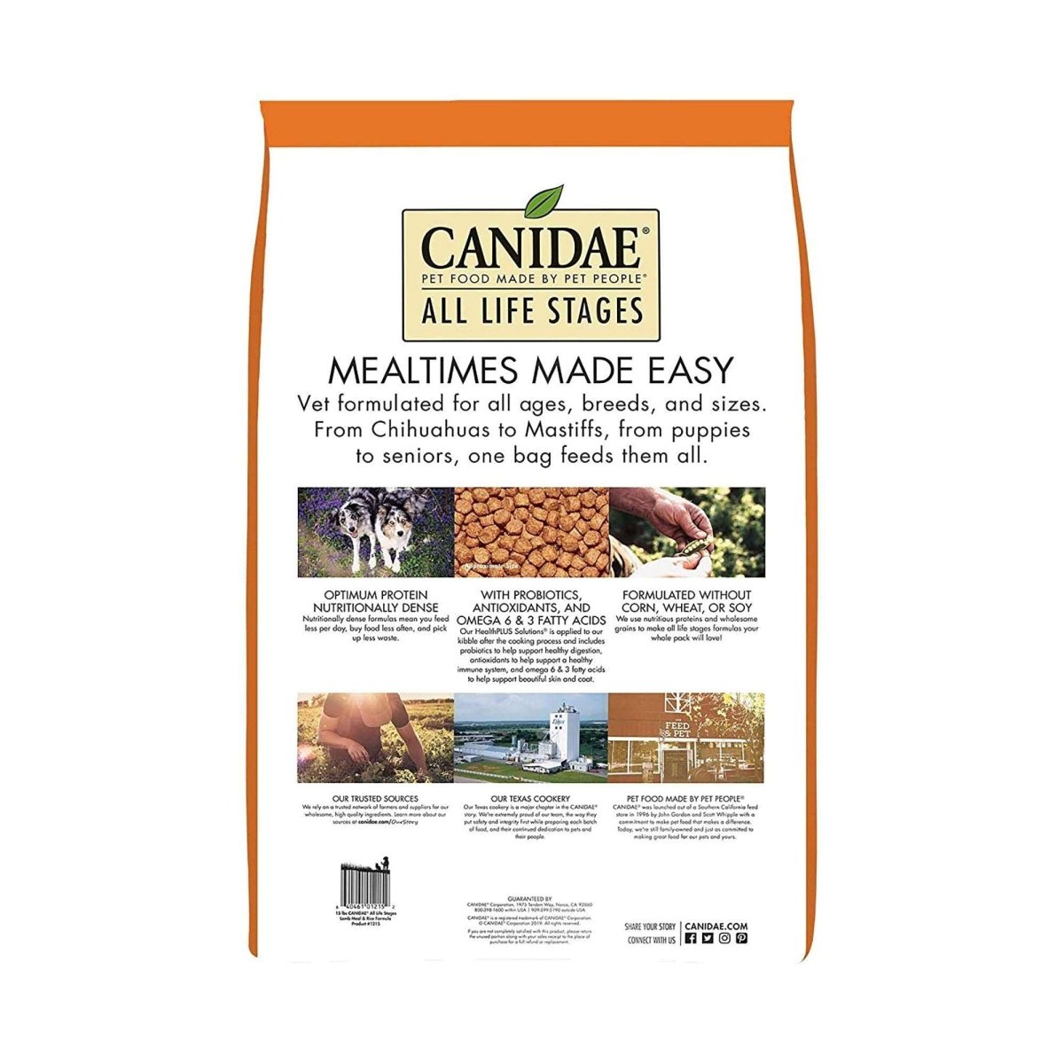 CANIDAE All Life Stages Lamb Meal & Rice Formula Dog Dry 27 Pound - 640461012305