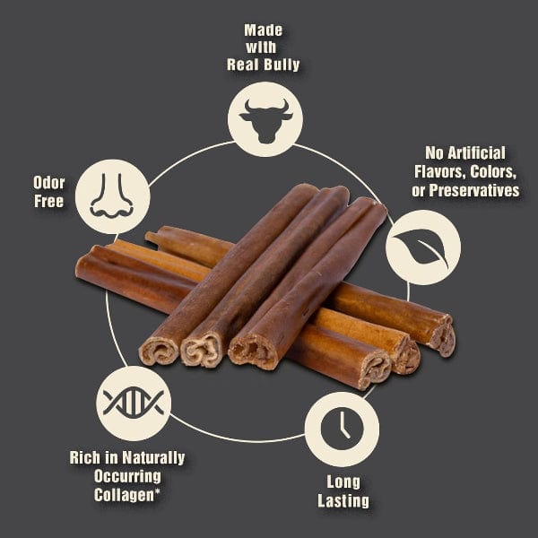 Canine naturals beef and bully sticks 4 count medium