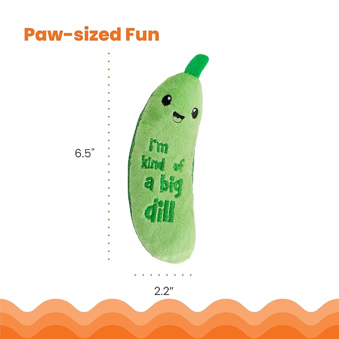 Cat stages crunchy pickles kicker pickle cat toy