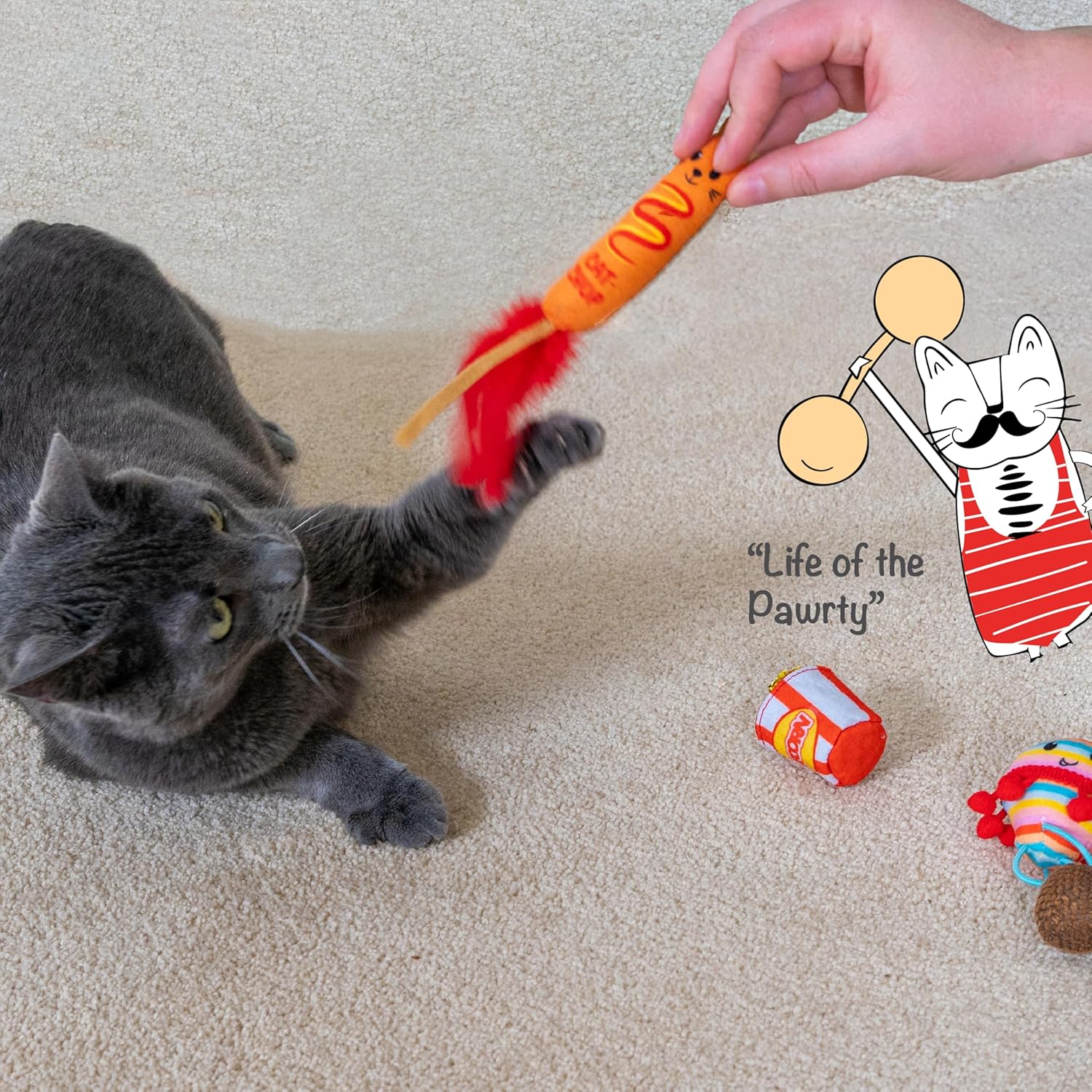 Cat stages pawrty catnip lush toys 3 interactive toys