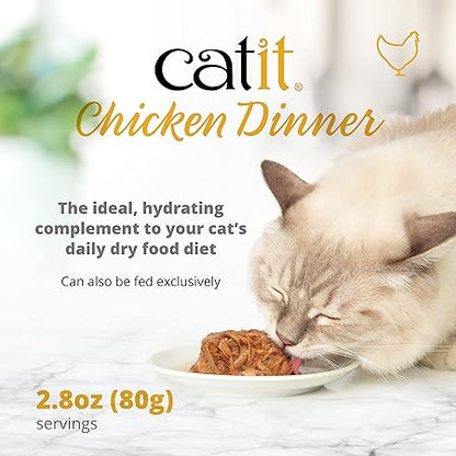 Catit chicken dinner with layer of tilapia and green beans